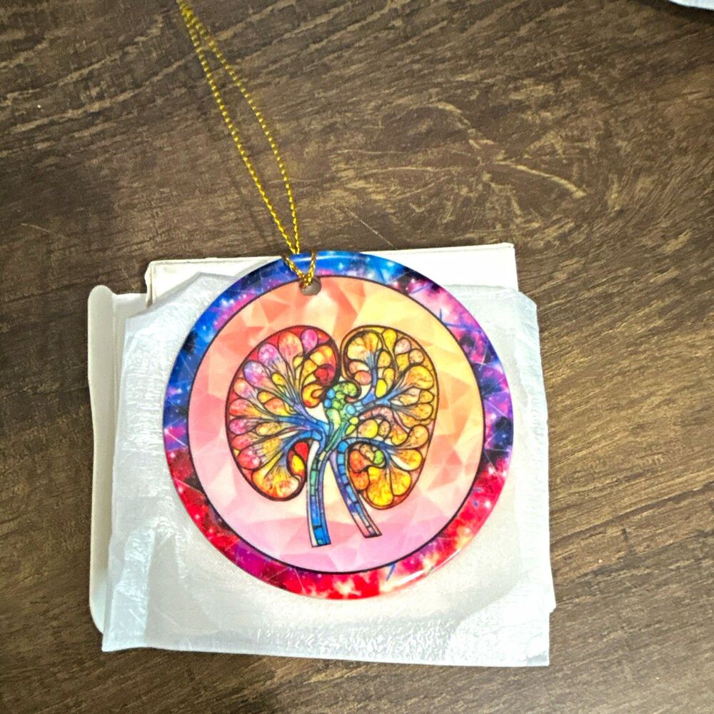 Multicolor Round Kidney Stained Glass Suncatcher Hanging Decor
